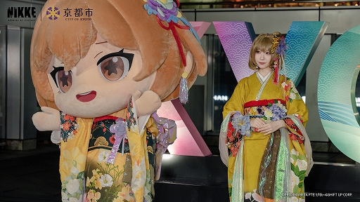 画像ギャラリー No.004のサムネイル画像 / 「勝利の女神:NIKKE」in 京都 2026 開催記念,ニデック京都タワーがNIKKE特別カラーにライトアップ。点灯式開催レポートを公開