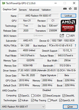 画像ギャラリー No.010のサムネイル画像 / AMDの新世代GPU「Radeon RX 6800 XT&RX 6800」レビュー。期待のレイトレ対応GPUは競合であるRTX 3080/3070と戦えるのか?