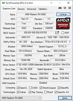 画像ギャラリー No.011のサムネイル画像 / AMDの新世代GPU「Radeon RX 6800 XT&RX 6800」レビュー。期待のレイトレ対応GPUは競合であるRTX 3080/3070と戦えるのか?