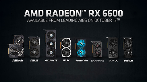 画像ギャラリー No.012のサムネイル画像 / AMD，新型GPU「Radeon RX 6600」を発表。GeForce RTX 3060に挑戦するNavi 2X世代のエントリー〜ミドルクラスGPU