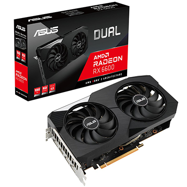 画像ギャラリー No.001のサムネイル画像 / ASUS,独自2連ファンクーラー採用のRX 6600搭載カードを発売