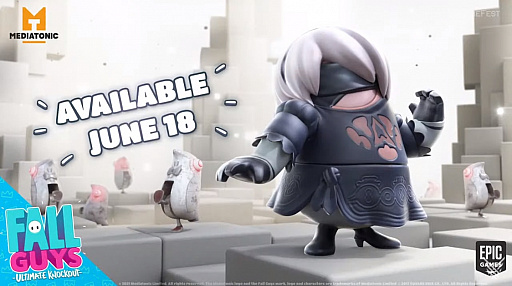画像ギャラリー No.001のサムネイル画像 / 「Fall Guys」で「NieR:Automata」コラボが6月18日にスタート。Fall Guyが2Bの衣装を着る