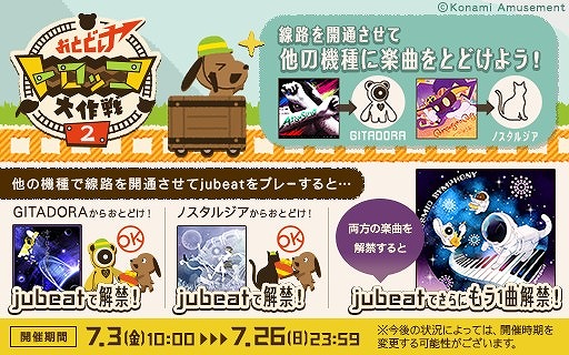 画像ギャラリー No.002のサムネイル画像 / 「GITADORA」「jubeat」「ノスタルジア」にてイベント「おとどけ!トロッコ大作戦2」が開催