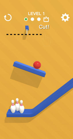 画像ギャラリー No.002のサムネイル画像 / ロープを切ってストライク！ スマホ向けパズル「Rope Bowling」を紹介する「（ほぼ）日刊スマホゲーム通信」第2230回