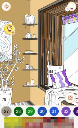 画像ギャラリー No.005のサムネイル画像 / 指一本で大作家に。スマホ向けぬり絵ゲーム「Happy Color」を紹介する「(ほぼ)日刊スマホゲーム通信」第2240回