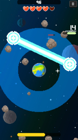 画像ギャラリー No.003のサムネイル画像 / 隕石から惑星を守ろう。スマホ向けアクション「Stone Shower」を紹介する「（ほぼ）日刊スマホゲーム通信」第2343回