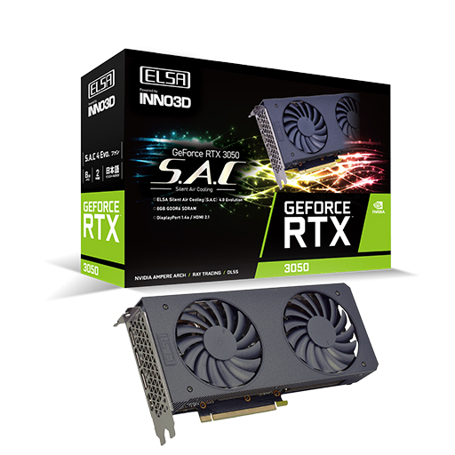画像ギャラリー No.002のサムネイル画像 / ELSA,静音クーラー採用のRTX 3050搭載カードを発売
