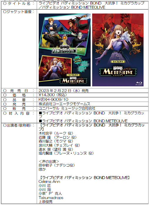 画像ギャラリー No.003のサムネイル画像 / 「ライブビデオ バディミッション BOND 大抗争!ミカグラカップ」,Blu-rayが発売に