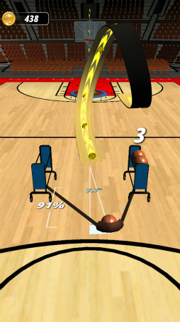 画像ギャラリー No.006のサムネイル画像 / ボールを弾いてゴールへ。スマホ向けアクション「Slingshot Basketball!」を紹介する「（ほぼ）日刊スマホゲーム通信」第2497回