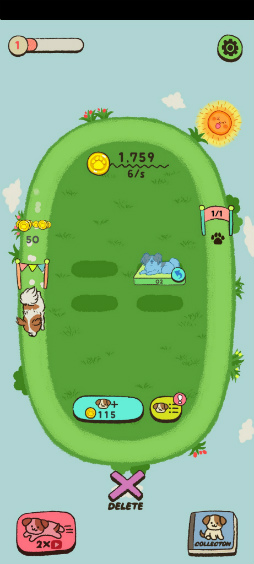 画像ギャラリー No.005のサムネイル画像 / 犬を合成してコレクション。スマホ向け放置ゲーム「犬かわいい」を紹介する「(ほぼ)日刊スマホゲーム通信」第2504回