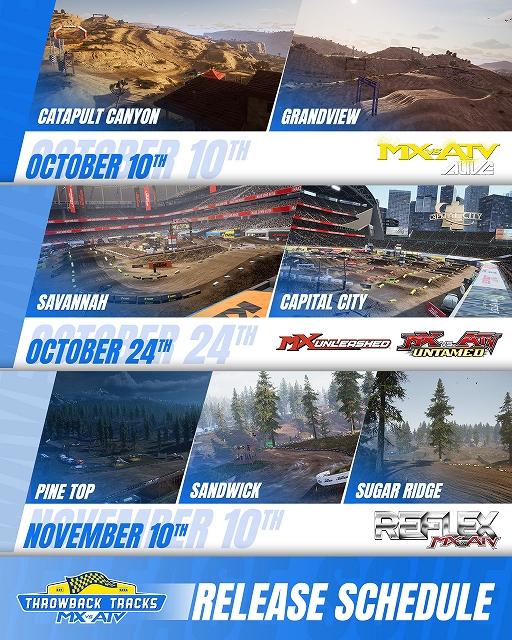 画像ギャラリー No.001のサムネイル画像 / 「MX vs ATV Legends」のTrack Pass購入者向けに，ファンの人気投票で選ばれた7つのトラックを収録する「Throwback Tracks Pack」を追加
