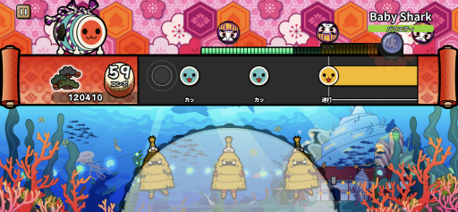 画像ギャラリー No.004のサムネイル画像 / Apple Arcade，「太鼓の達人 Pop Tap Beat」に“Baby Shark”含む6曲を追加