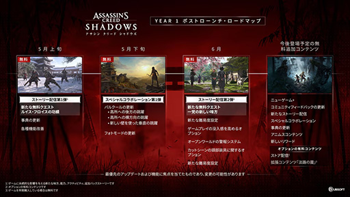 画像ギャラリー No.002のサムネイル画像 / 「アサシン クリード シャドウズ」，今後の展開をまとめたYear 1ロードマップが公開に。無料クエストやパルクールのアップデートが順次登場