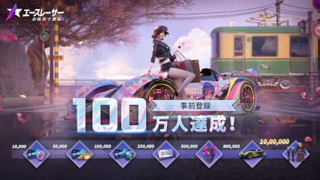 画像ギャラリー No.002のサムネイル画像 / 「エースレーサー」の事前登録者数が100万人を達成。宮本彩希さん，名取くるみさん，てんちむさんなどが出演する公式生配信の情報を公開