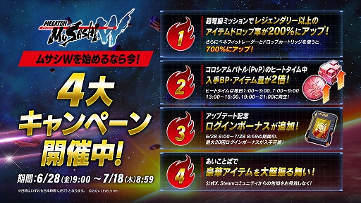 画像ギャラリー No.003のサムネイル画像 / 「メガトン級ムサシW」が50％オフになるセールを開催中。高レアアイテムのドロップ率が増加するなど，プレイを応援する4大キャンペーンも実施