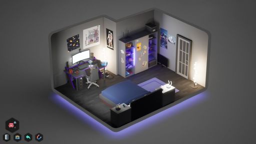画像ギャラリー No.002のサムネイル画像 / ゲーミングな部屋からガレージまで。さまざまな部屋が作れるシミュレーションパズル「Furnish Master」，早期アクセスをSteamで開始