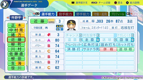 画像ギャラリー No.010のサムネイル画像 / 「パワフルプロ野球2024-2025」第7回アップデートを実施。2024年シーズン終了時点の選手データを反映，井上温大選手のフォークも変化