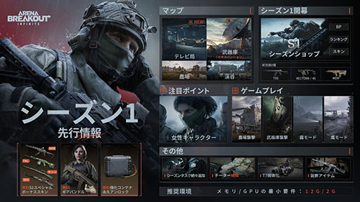 画像ギャラリー No.002のサムネイル画像 / 「Arena Breakout：Infinite」，シーズン1が本日19：00に開幕。マップ「テレビ局」や女性プレイヤーキャラなど多数の新要素を開放