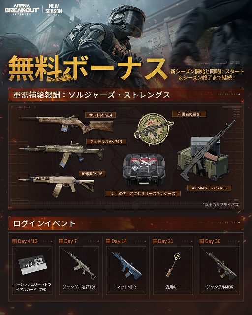 画像ギャラリー No.003のサムネイル画像 / 「Arena Breakout：Infinite」，新シーズン「戦火再燃」開幕。装備ロストなしのオリジナルモードやソロモードなどを実装