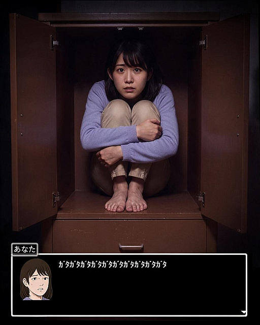 画像ギャラリー No.003のサムネイル画像 / 「青鬼」のフレームで写真が撮れる。ホラーイベント「上野ゾク夏祭り」にAIフォト体験「ユメフォト」が登場