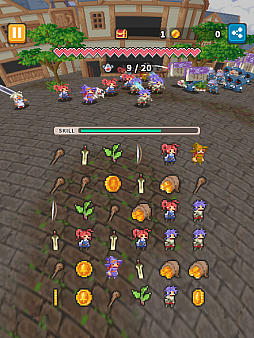 画像ギャラリー No.006のサムネイル画像 / マージパズルとバトルが融合したRPG「Merge Match March」,9月26日配信。武器を3つ揃えてユニットを作り,モンスターから王国を守り抜く