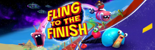 画像ギャラリー No.003のサムネイル画像 / 「Fling to the Finish」，PS/Xbox/Switch版を発売。2人のプレイヤーが伸縮性のあるロープで結ばれて走る，カオスな協力型のレースゲーム