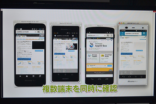 画像ギャラリー No.005のサムネイル画像 / ［TGS 2015］スマートフォンの機種依存問題に泣くアプリ開発者を救う？ NTTレゾナントの「Remote Testkit」とはなにか