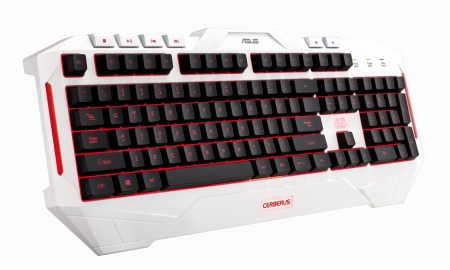 画像ギャラリー No.001のサムネイル画像 / 防滴&LEDバックライトの搭載がウリの白いゲーマー向けキーボードがASUSから